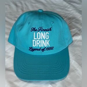 Turquoise 'Long Drink' Embroidered Baseball Cap